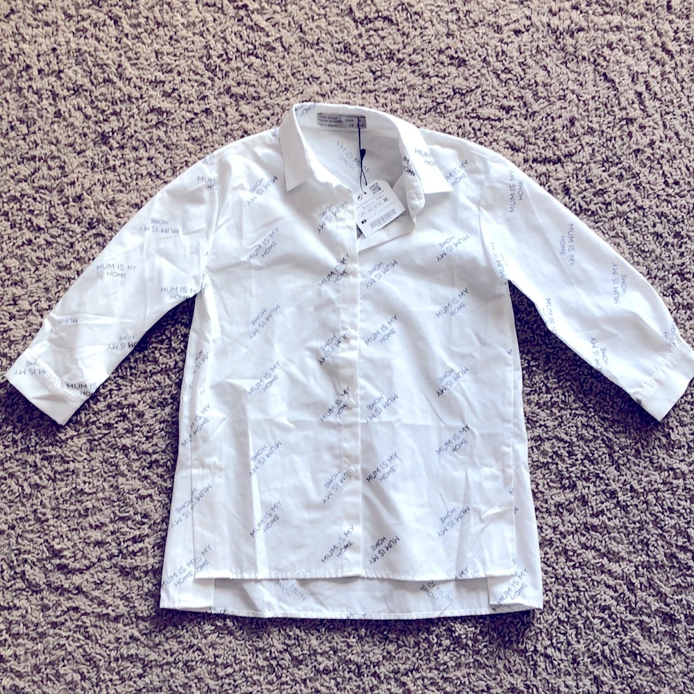 Zara White printed Top size 5 years old NWT